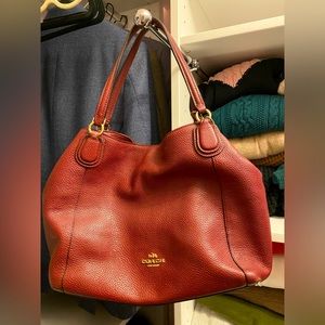 Authentic Coach Tote - Wine Colored
